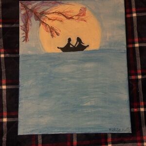 Serene Sunset Silhouette Art by